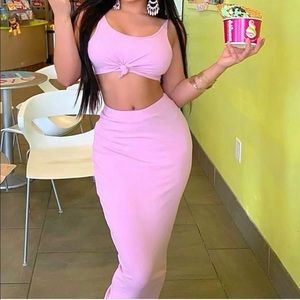 2 piece pink skirt